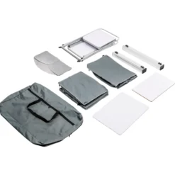 Campingtisch klappbar, mit Aluminiumgestell, Windschutz und MDF-Platte