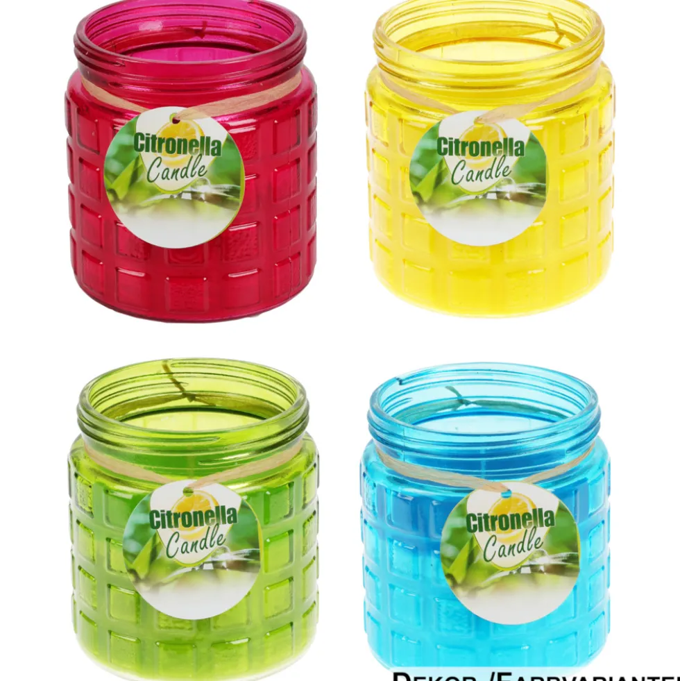 Citronella Kerze im Dekoglas - Farbauswahl