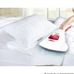 CLEANmaxx Milben-Handstaubsauger mit UV-C Licht, weiß rot