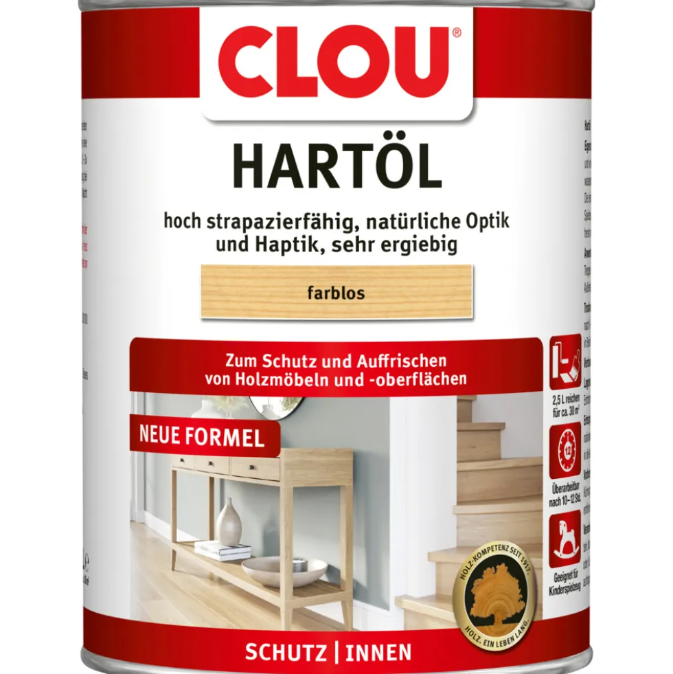 Clou® Hartöl Nr. 0 farblos 2,5l