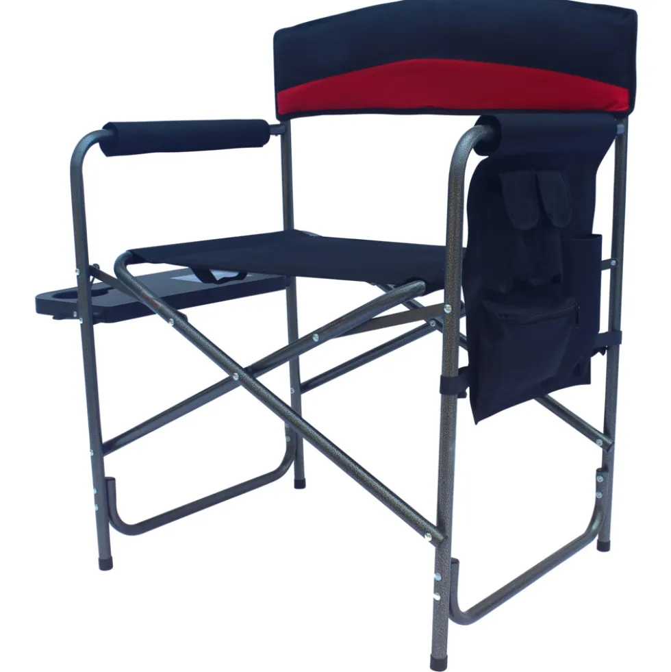 Comfort Campingsessel XXL 50 x 63 x 83 cm Schwarz-Rot