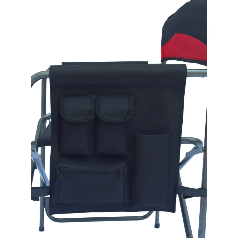 Comfort Campingsessel XXL 50 x 63 x 83 cm Schwarz-Rot