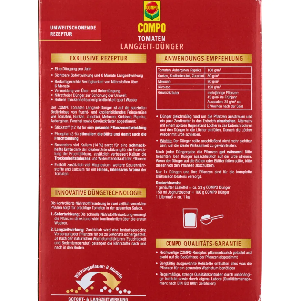 COMPO Tomaten Langzeit-Dünger 850 g