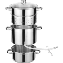 Dampfentsafter-Set 3-teilig 14,4 Liter aus Edelstahl