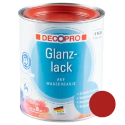 DECOPRO Acryl Glanzlack feuerrot RAL 3000 für innen und außen