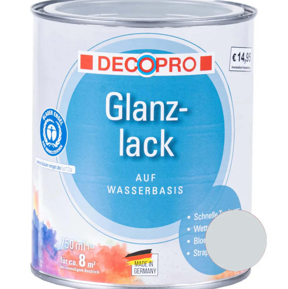 DECOPRO Acryl Glanzlack 750 ml lichtgrau