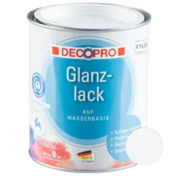 DECOPRO Acryl Glanzlack reinweiß RAL 9010 für innen und außen