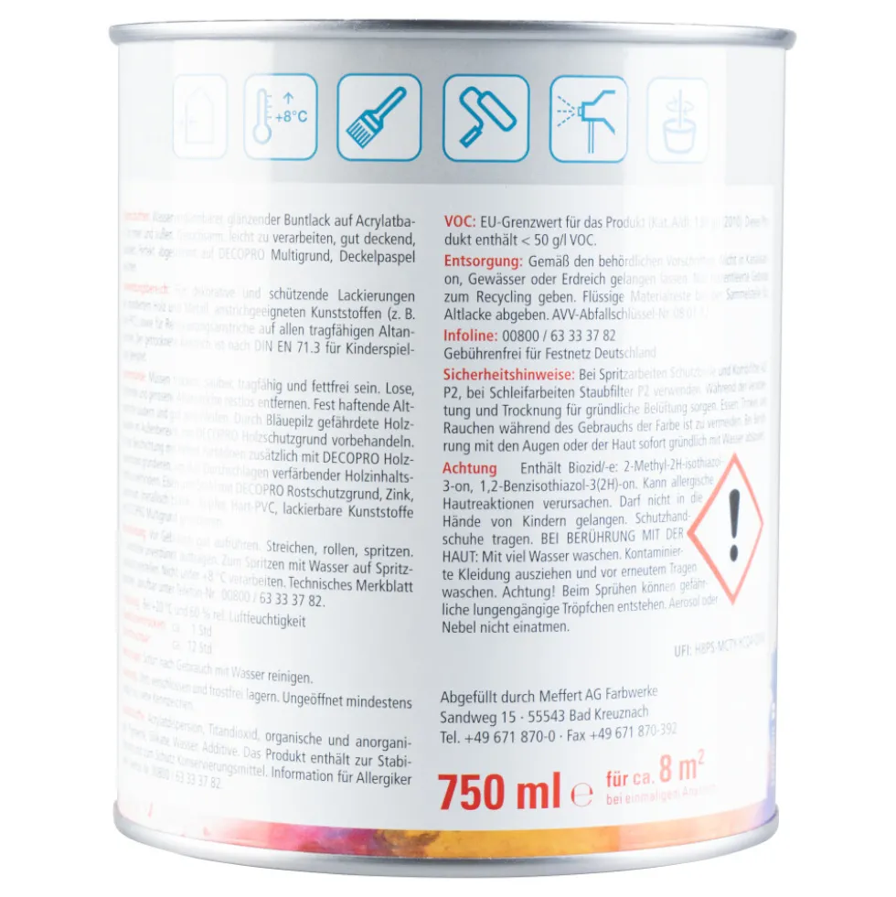 DECOPRO Acryl Glanzlack tiefschwarz RAL 9005 für innen und außen