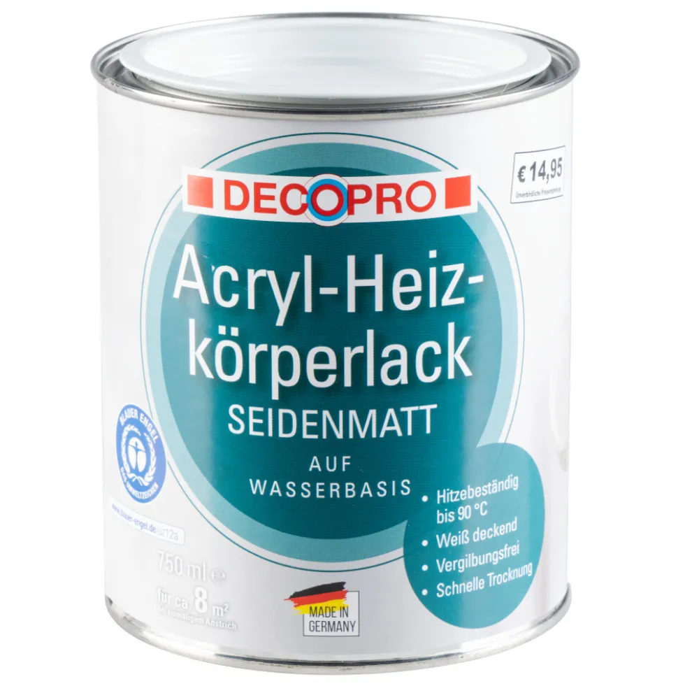DECOPRO Acryl- Heizkörperlack weiß seidenmatt für den Innenbereich