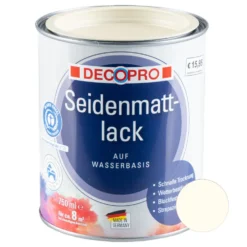 DECOPRO Acryl Seidenmattlack 750 ml cremeweiß