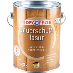 DECOPRO Dauerschutzlasur seidenglänzend in Nussbaum für außen