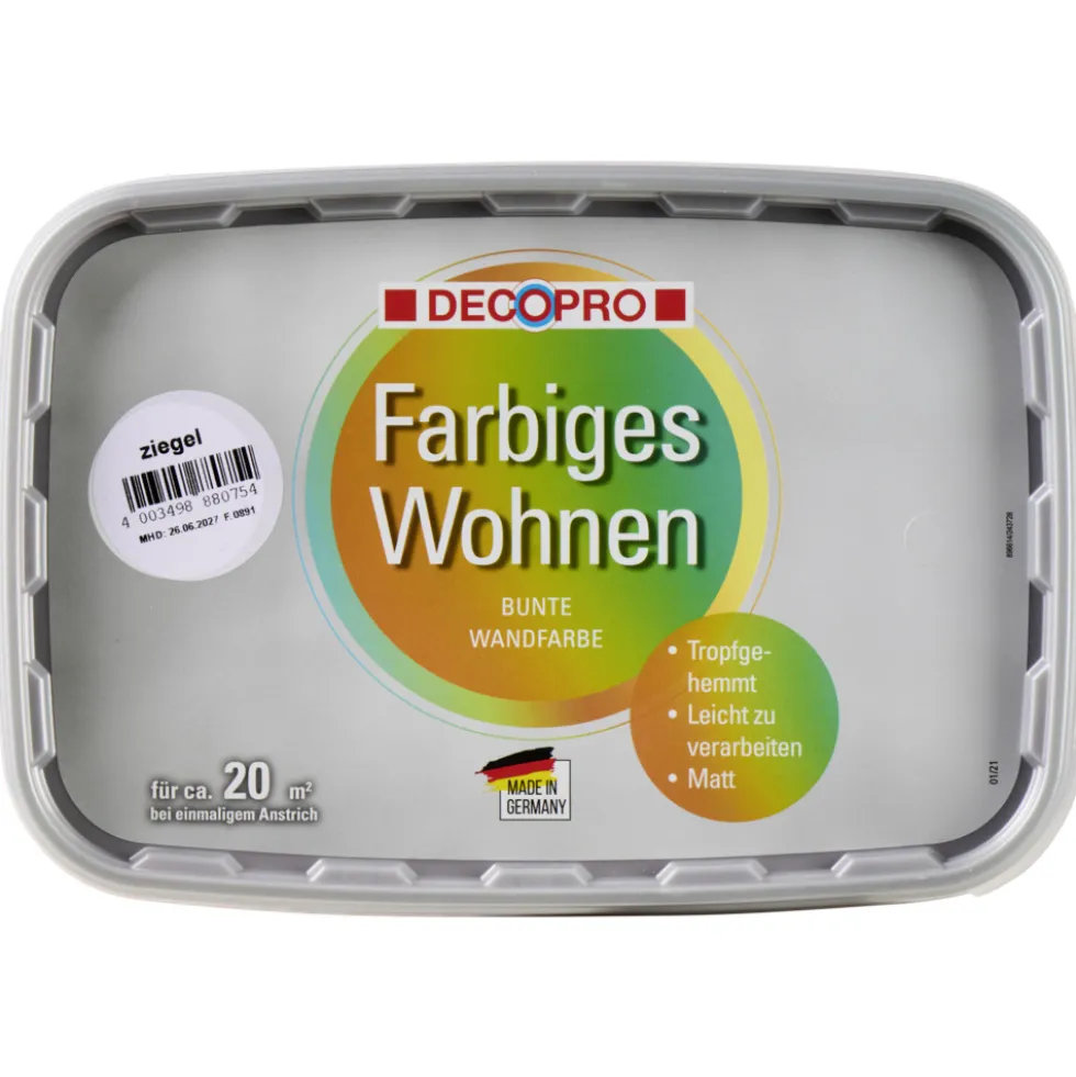 DECOPRO Farbiges Wohnen Ziegel 2,5 L