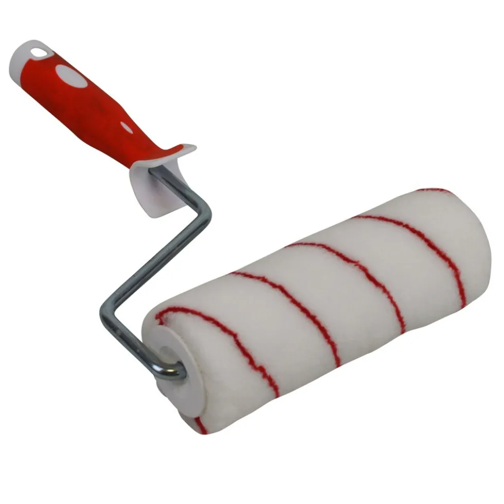 DECOPRO Farbroller 18cm Premiumwalze glatt mit Steckbügel und 2K Griff