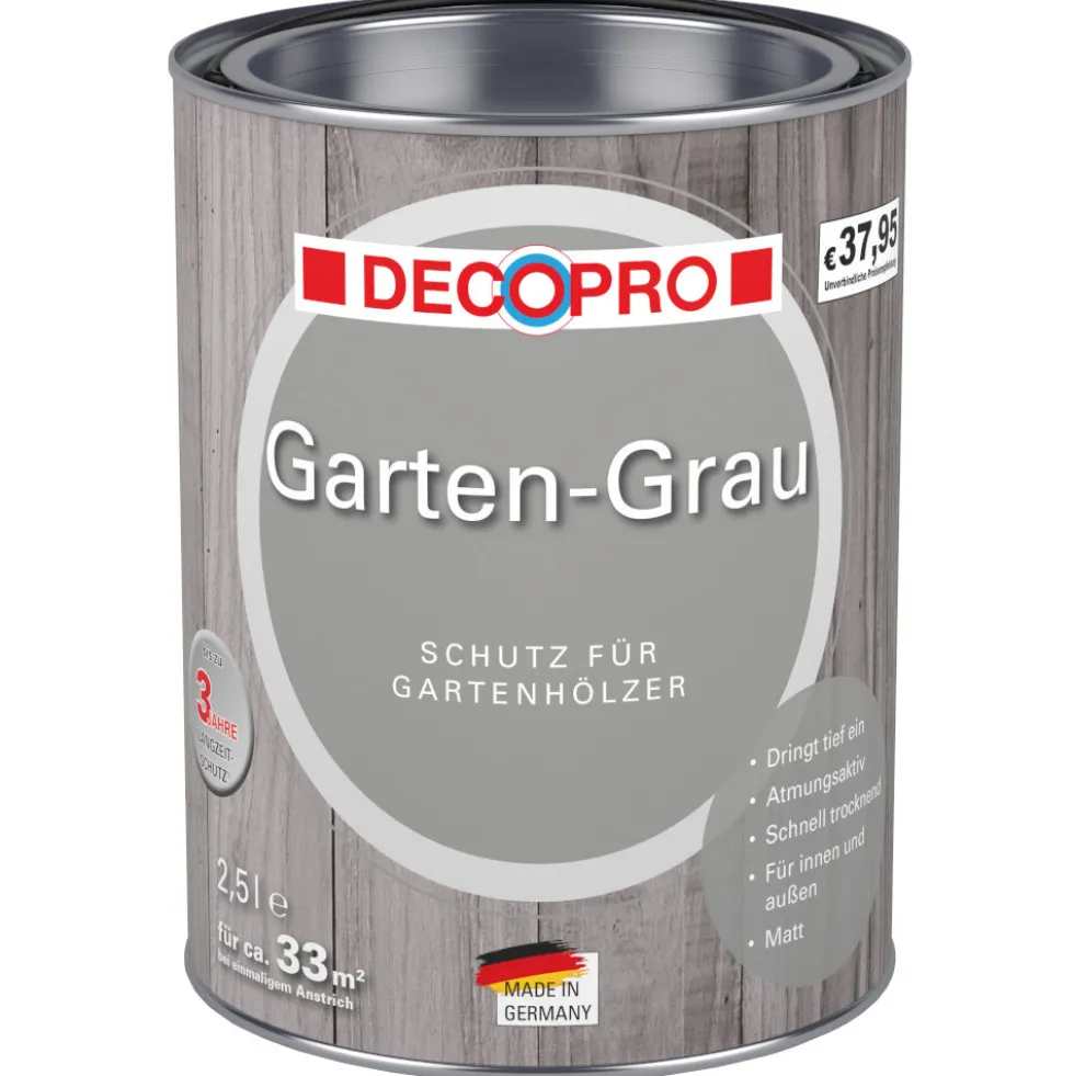 DECOPRO Garten-Grau 2,5 Liter in Grau, matt