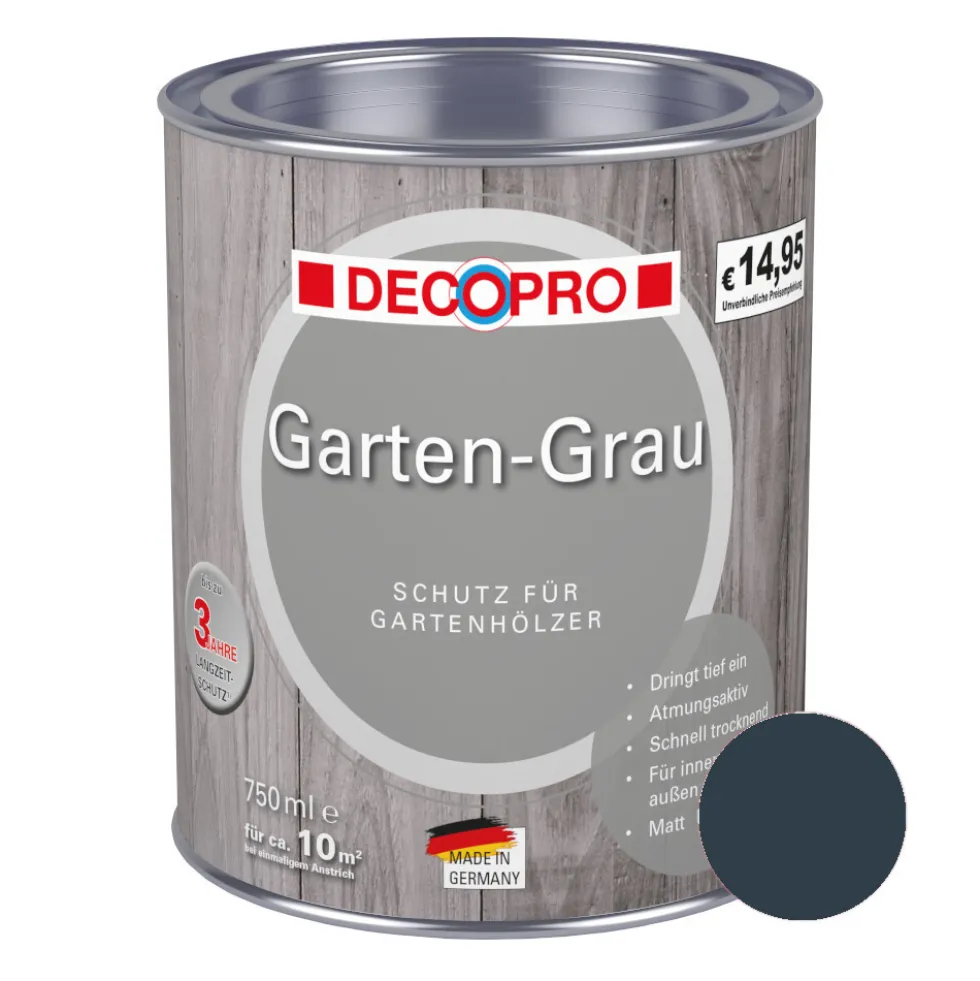 DECOPRO Garten-Grau 750 ml in Anthrazit, matt