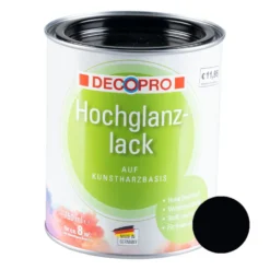 DECOPRO Hochglanzlack tiefschwarz RAL 9005 für innen und außen