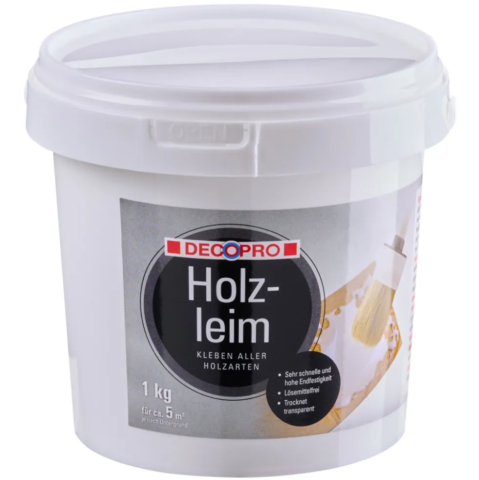 DECOPRO Holzleim im Eimer transparent für sämtlichen Holzarten und Möbelmontage