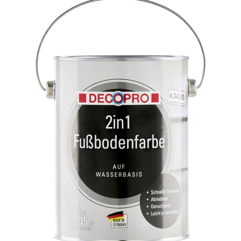 DECOPRO 2in1 Fußbodenfarbe 2,5 Liter in Kieselgrau