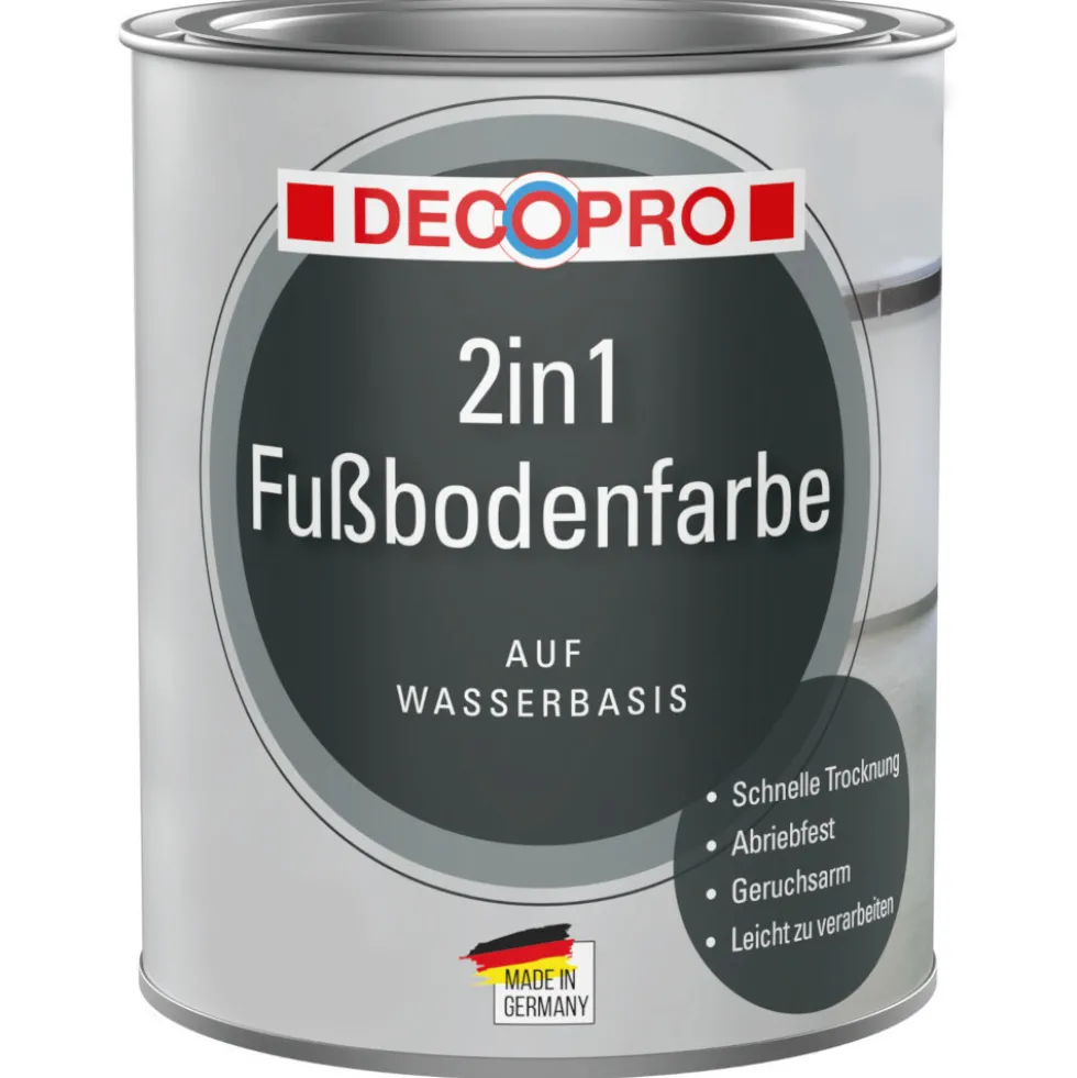 DECOPRO 2in1 Fußbodenfarbe 750 ml in Silbergrau