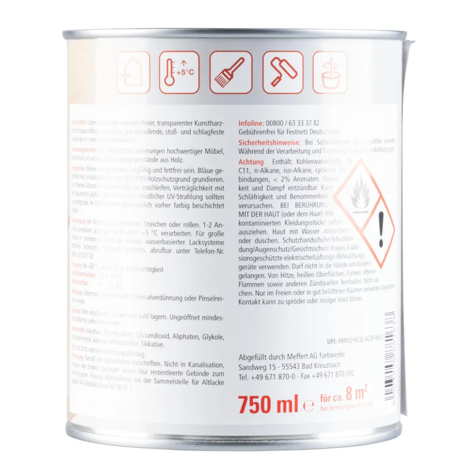 DECOPRO Klarlack farblos 750 ml seidenglänzend