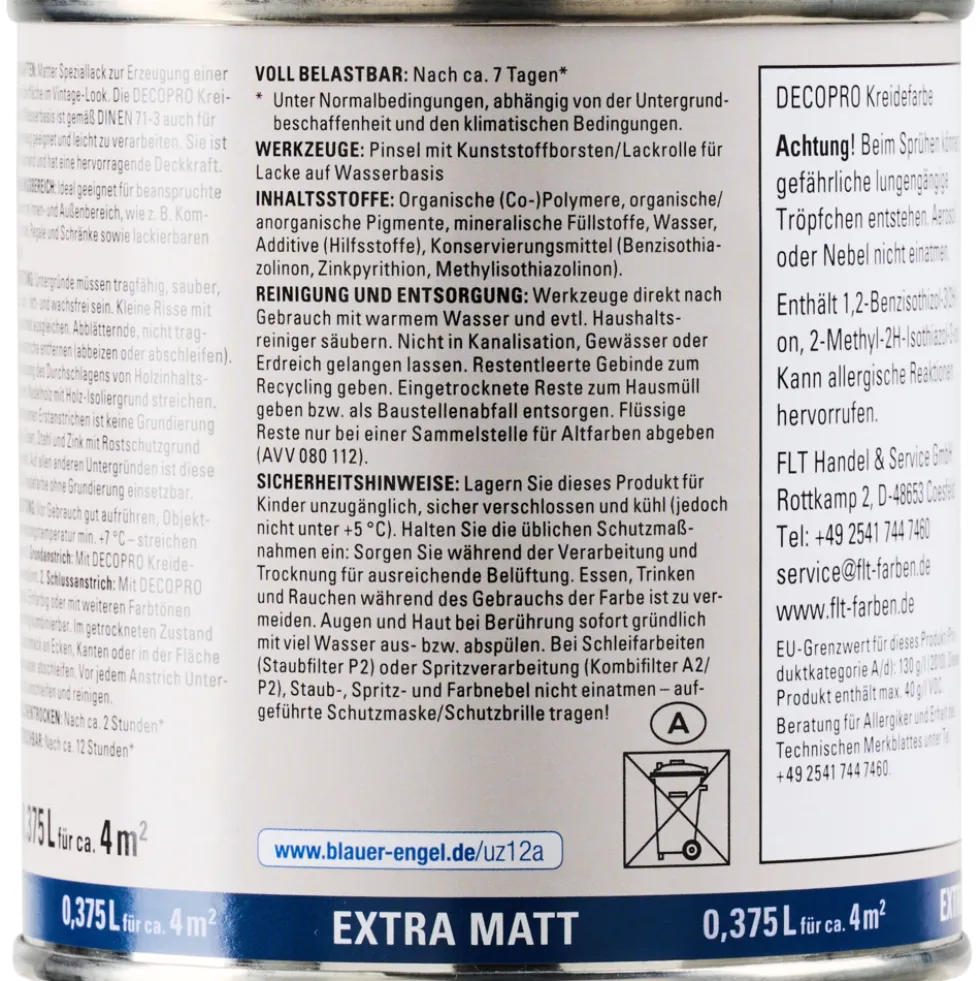 DECOPRO Kreidefarbe 375 ml chalk grey, matt