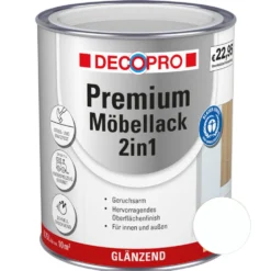 DECOPRO Premium 2in1 Möbellack 750 ml in Weiß, glänzend