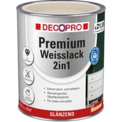 DECOPRO Premium 2in1 Weißlack 750 ml cremeweiß, glänzend RAL 9001
