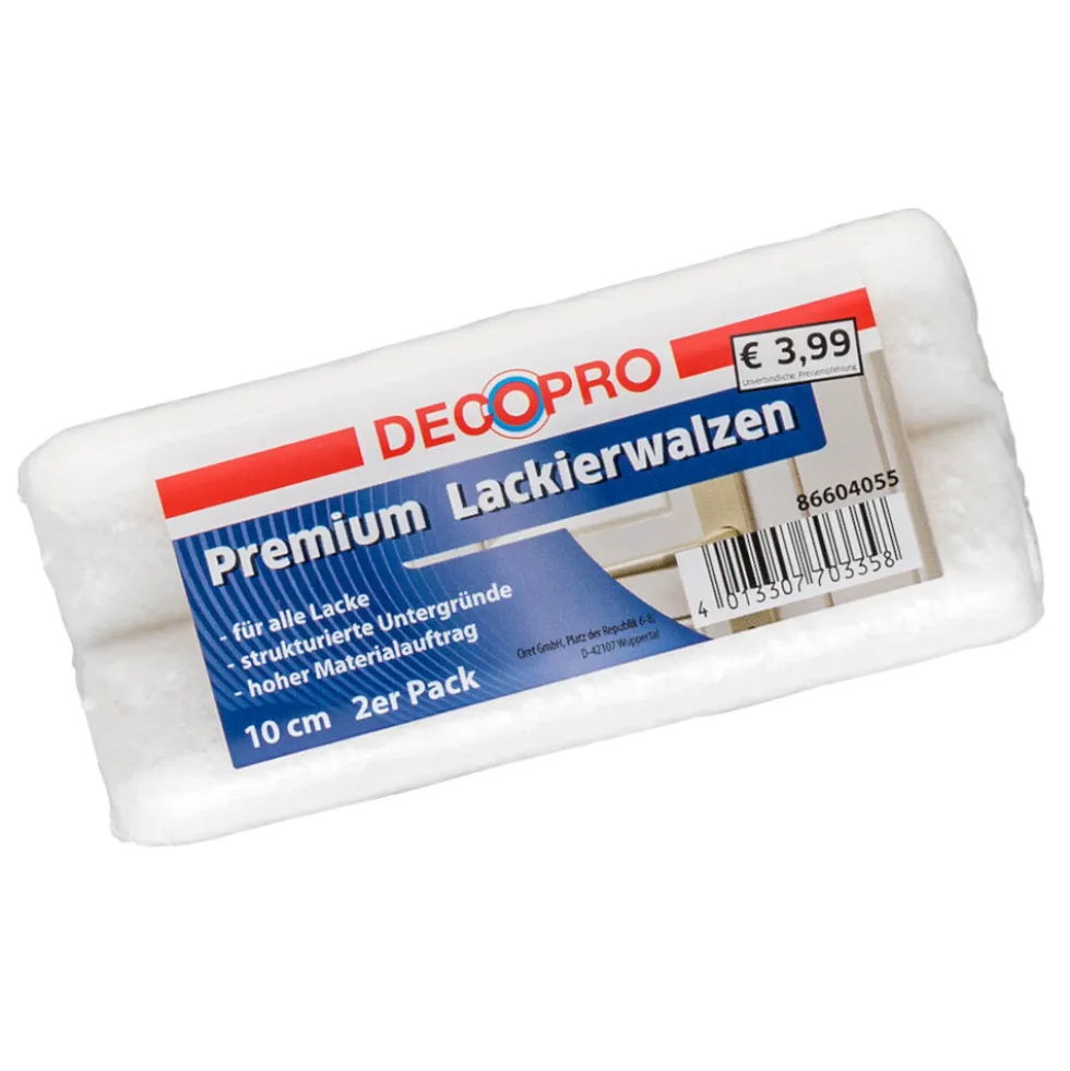 DECOPRO Premium Lackierwalzen-Set rau 10 cm 2 Stück
