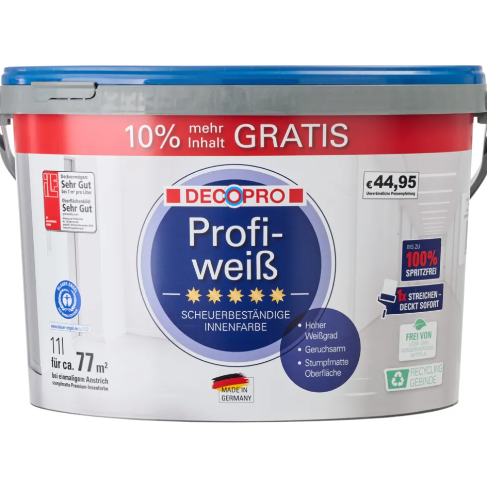 DECOPRO Profiweiß 11 Liter matt hochdeckend