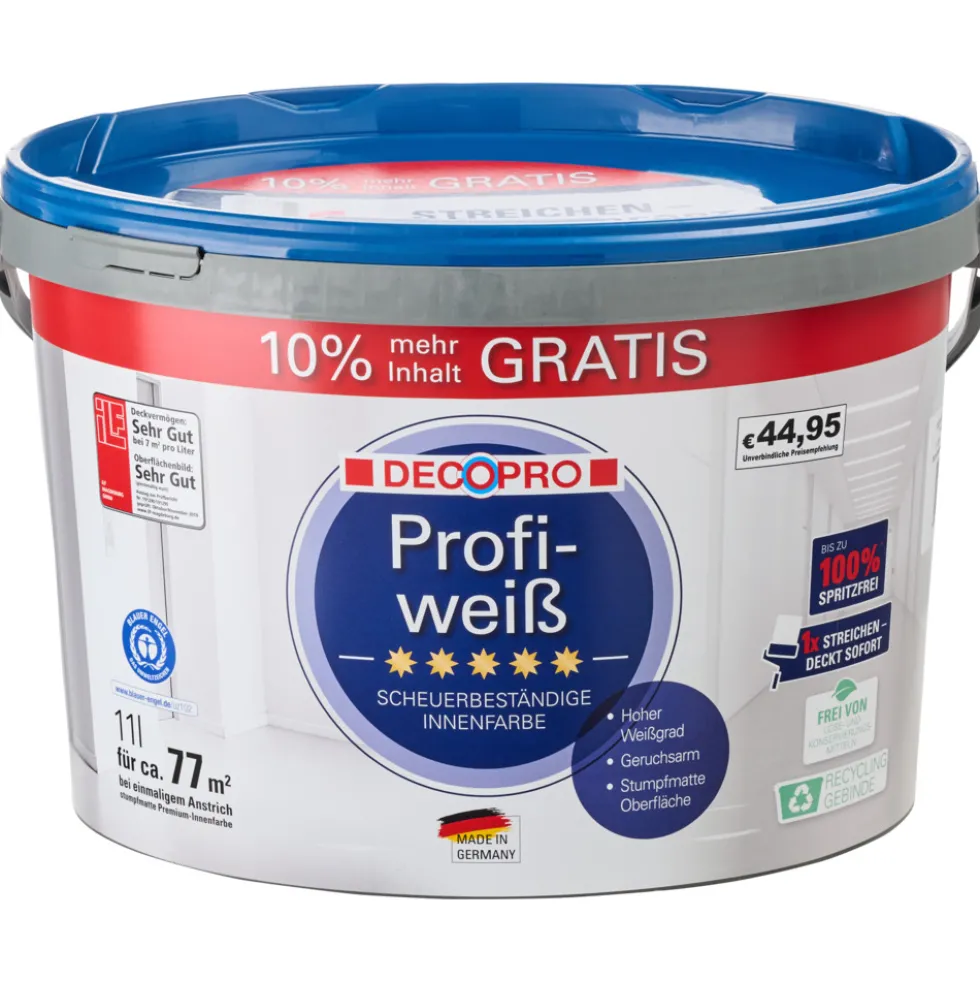 DECOPRO Profiweiß 11 Liter matt hochdeckend