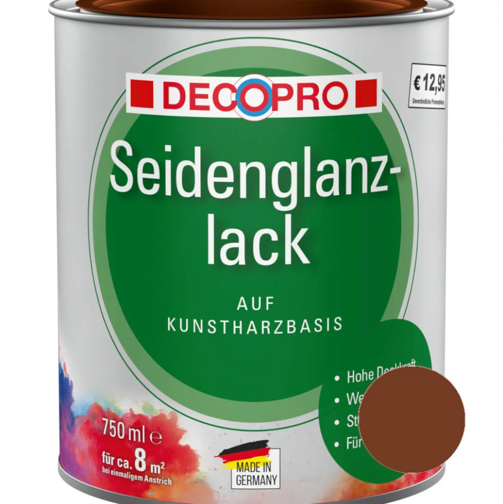 DECOPRO Seidenglanzlack lehmbraun RAL 8003 für innen und außen
