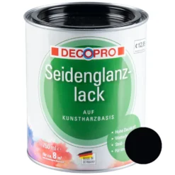 DECOPRO Seidenglanzlack tiefschwarz RAL 9005 für innen und außen
