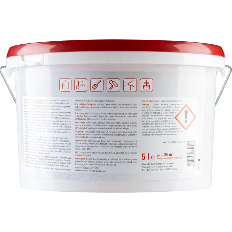 DECOPRO Superweiß 5 Liter matt hochdeckend