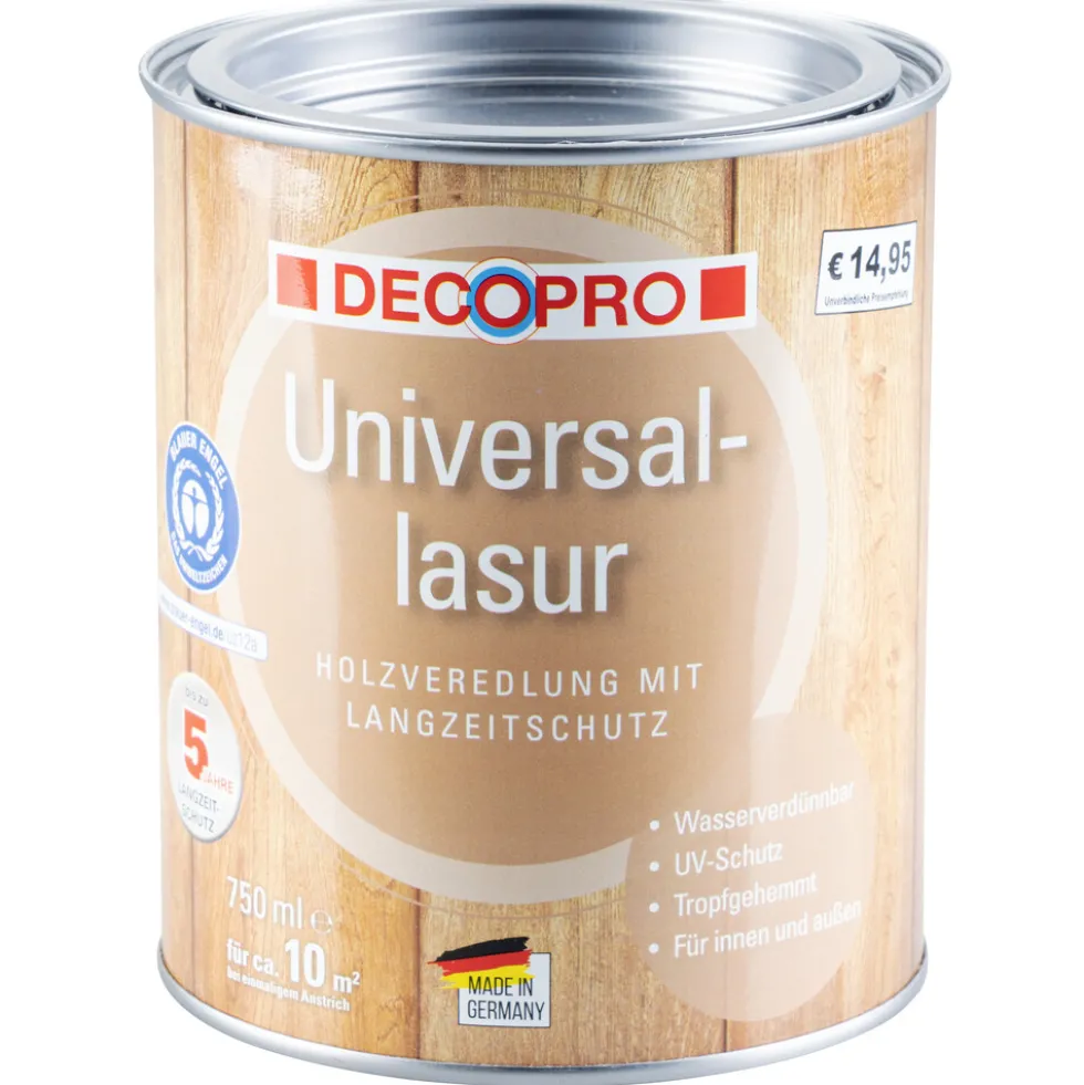 DECOPRO Universal-Lasur seidenglänzend in palisander für innen und außen