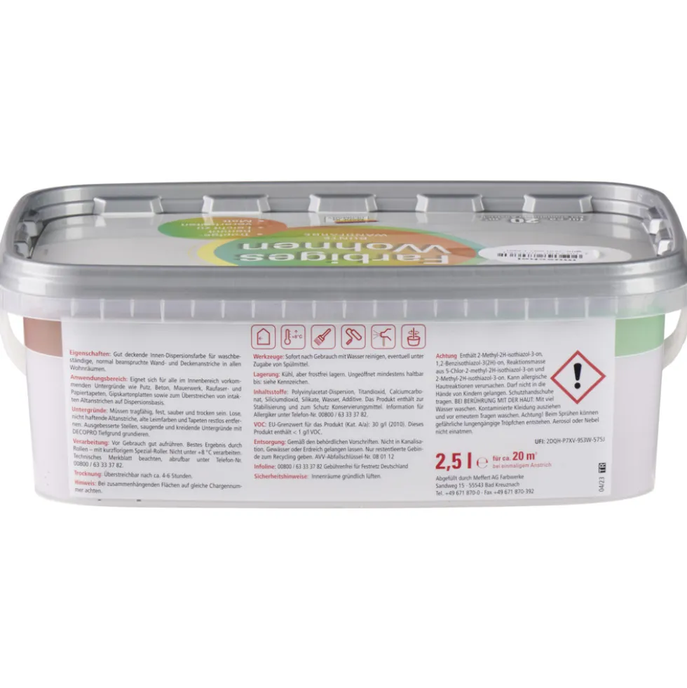 DECOPRO Wandfarbe 2,5 Liter Muschel matt