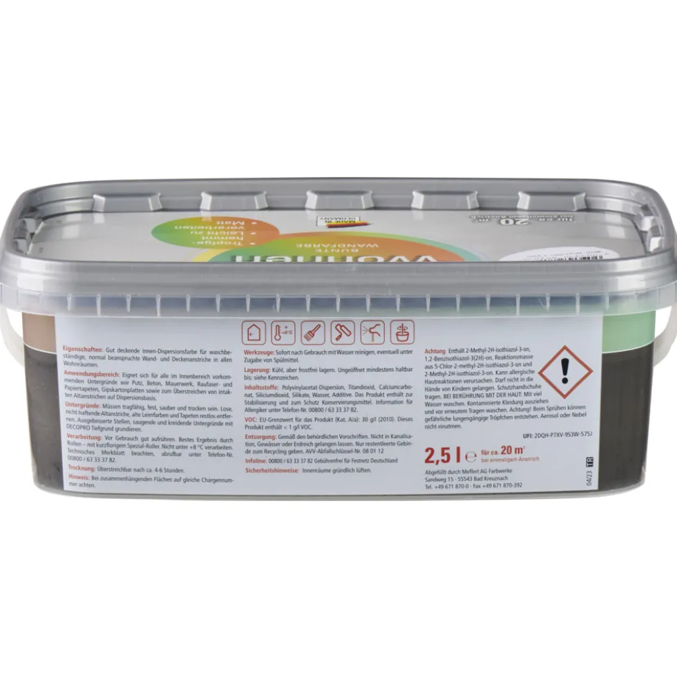 DECOPRO Wandfarbe 2,5 Liter schiefer matt