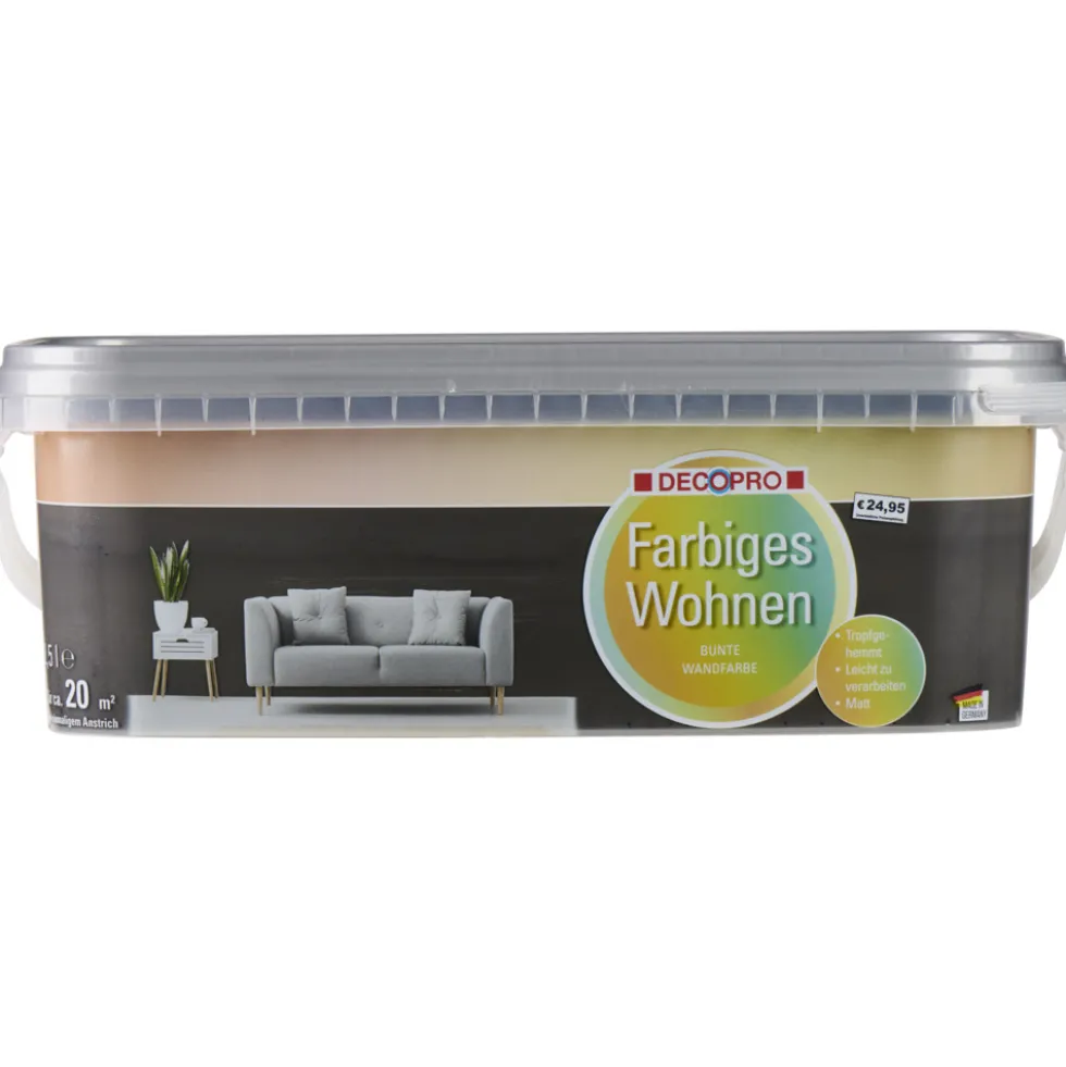 DECOPRO Wandfarbe 2,5 Liter schiefer matt