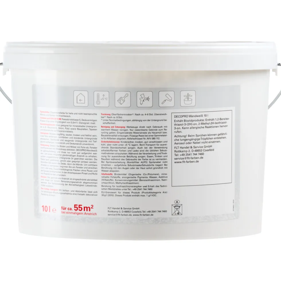 DECOPRO Wandweiß 10 Liter matt