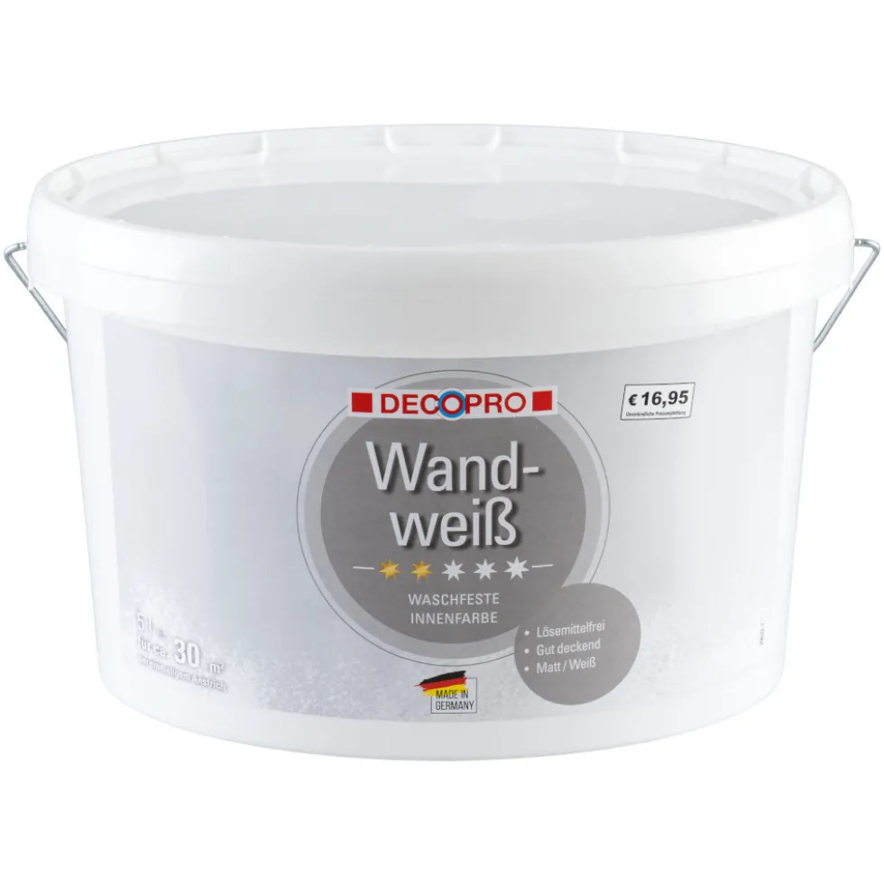 DECOPRO Wandweiß 5 Liter stumpfmatt