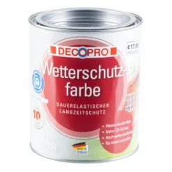 DECOPRO Wetterschutzfarbe schwedenrot 750 ml Acryl seidenglänzend