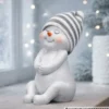 Dekofigur Schneemann mit Strickmütze ca. 13 cm Polyresin Designauswahl