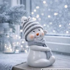 Dekofigur Schneemann mit Strickmütze ca. 13 cm Polyresin Designauswahl