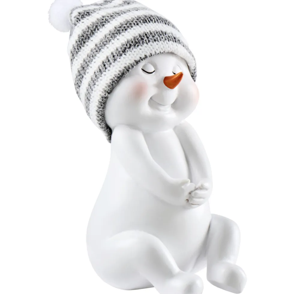 Dekofigur Schneemann mit Strickmütze ca. 13 cm Polyresin Designauswahl