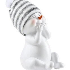 Dekofigur Schneemann mit Strickmütze ca. 13 cm Polyresin Designauswahl