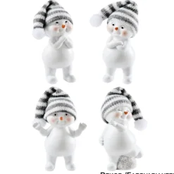 Dekofigur Schneemann mit Strickmütze Polyresin Designauswahl