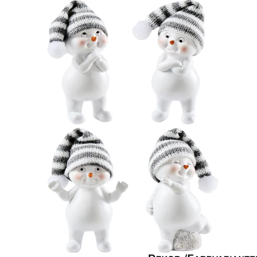 Dekofigur Schneemann mit Strickmütze Polyresin Designauswahl