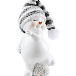 Dekofigur Schneemann mit Strickmütze Polyresin Designauswahl