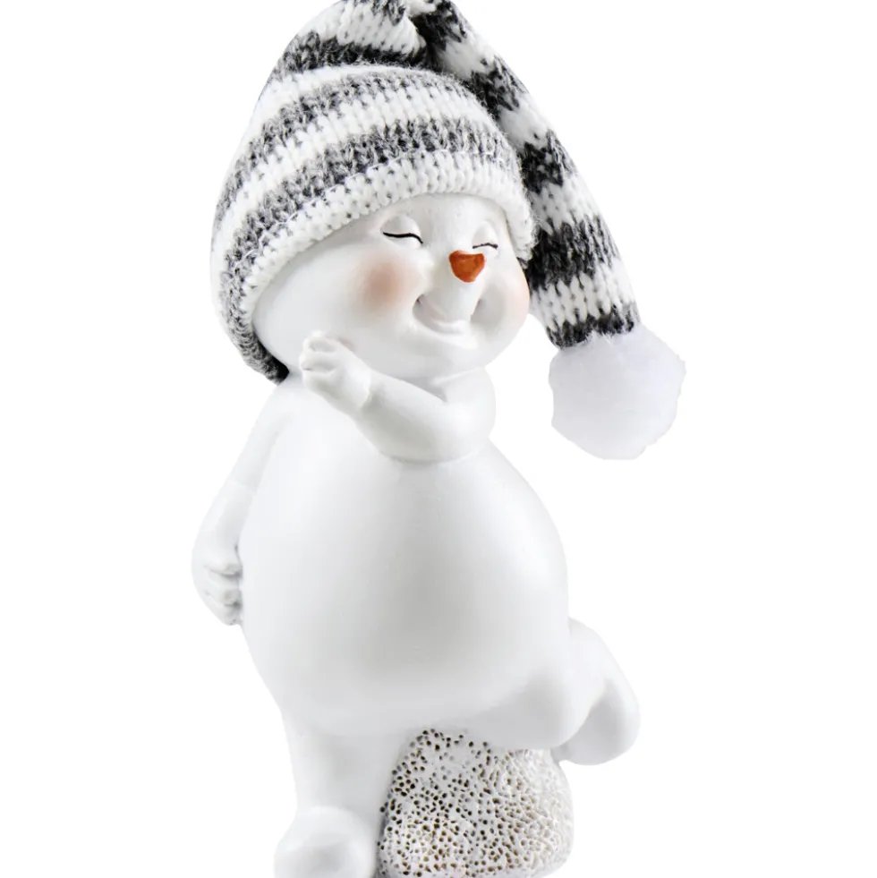 Dekofigur Schneemann mit Strickmütze Polyresin Designauswahl
