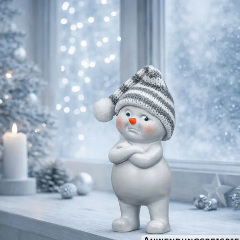 Dekofigur Schneemann mit Strickmütze Polyresin Designauswahl