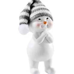 Dekofigur Schneemann mit Strickmütze Polyresin Designauswahl